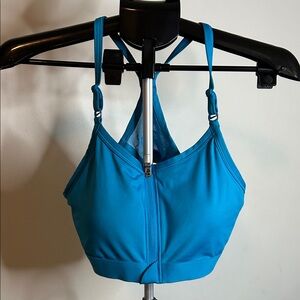 Nike Vibrant Blue Front Zip Sports Bra